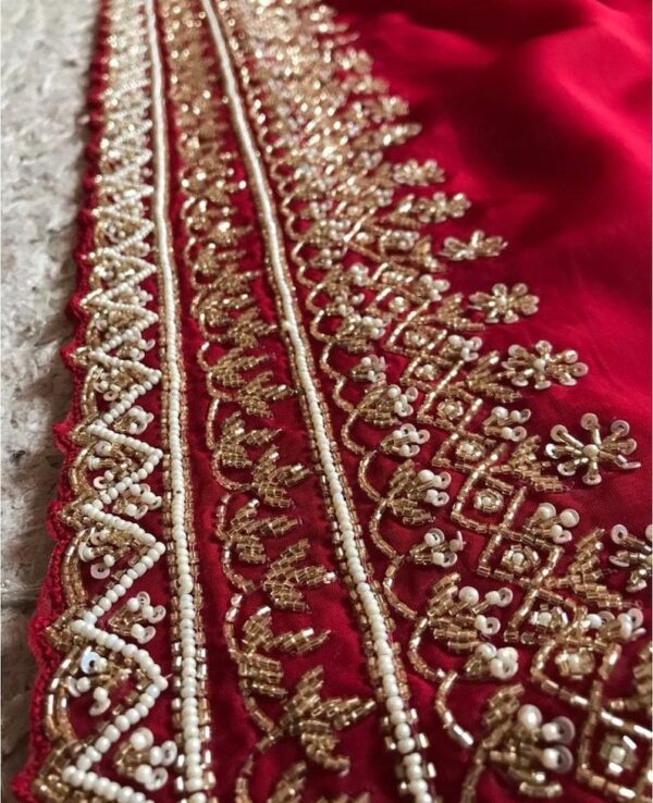 Designer Silk Saree with Beadwork